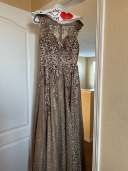 Jovani Brown Size 10 50 Off Floor Length Medium Height Short Height Military Straight Dress on Queenly