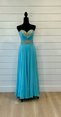 Sherri Hill Blue Size 6 50 Off Floor Length A-line Dress on Queenly
