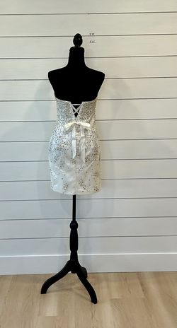 Blondie Nites White Size 10 Engagement Bridal Shower Corset Cocktail Dress on Queenly