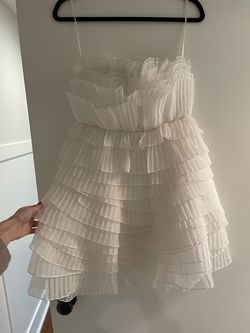 BHLDN White Size 4 Strapless Bridal Shower Cocktail Dress on Queenly