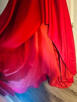 Promgirl Red Size 10 Jersey Prom Train Dress on Queenly