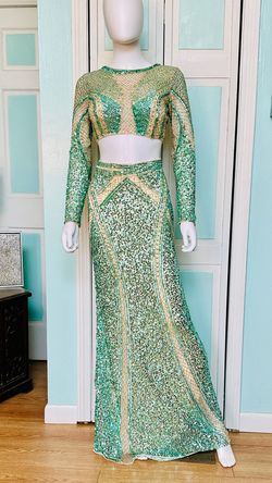 Style 4660A Mac Duggal Green Size 8 Military 50 Off Mermaid Dress on Queenly