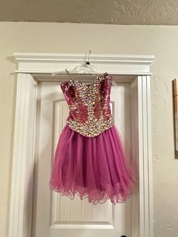 Jovani Pink Size 0 Prom Jersey Cocktail Dress on Queenly