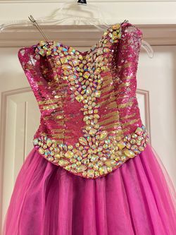Jovani Pink Size 0 Flare Prom Cocktail Dress on Queenly