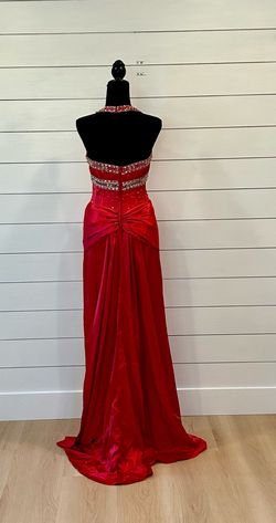 Lets Red Size 0 Floor Length Halter Military Mermaid Dress on Queenly