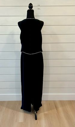 Jones New York Black Size 14 High Neck Holiday Ball Plus Size Floor Length Straight Dress on Queenly