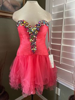 Cinderella Divine Pink Size 6 Jersey Strapless Cocktail Dress on Queenly