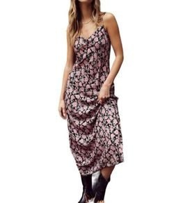 Style 1-1026474503-2791 Z Supply Pink Size 12 Military Floor Length Floral Straight Dress on Queenly