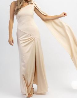 Style 1-1026497073-2696 LENA White Size 12 Side Slit Satin Straight Dress on Queenly