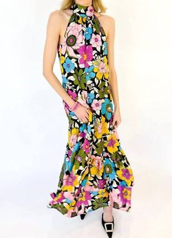 Style 1-1102960893-2901 Flora Bea Green Size 8 Halter Straight Dress on Queenly