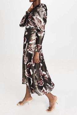 Style 1-1116591832-1901 TANYA TAYLOR Black Size 6 Sleeves Floral Long Sleeve Straight Dress on Queenly