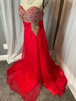 Mac Duggal Red Size 6 Military Free Shipping Strapless 70 Off A-line Dress on Queenly
