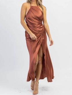 Style 1-12399612-2696 MABLE Orange Size 12 Satin Side slit Dress on Queenly