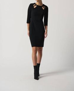 Style 1-1257907379-1901 Joseph Ribkoff Black Size 6 Straight Polyester Free Shipping Cocktail Dress on Queenly