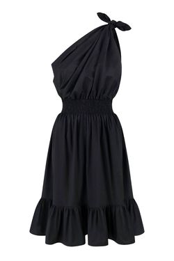 Style 1-1261298100-3236 MONICA NERA Black Size 4 Silk Cocktail Dress on Queenly