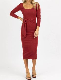 Style 1-1459132652-3236 LENA Red Size 4 Polyester Burgundy Straight Dress on Queenly
