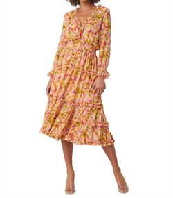 Style 1-1480773864-3236 Misa Los Angeles Yellow Size 4 Free Shipping Floral Cocktail Dress on Queenly