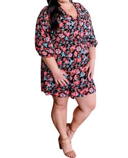Style 1-1518139366-3011 Emily Wonder Black Size 8 Floral Cocktail Dress on Queenly