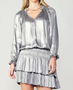 Style 1-1548492110-3236 current air Silver Size 4 Free Shipping Summer Sorority Polyester Cocktail Dress on Queenly