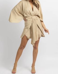 Style 1-1583669520-3236 MABLE Nude Size 4 Tall Height Casual Sorority Rush Sleeves Cocktail Dress on Queenly