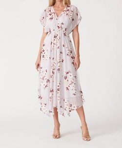 Style 1-1793370076-3236 LOVESTITCH White Size 4 V Neck Free Shipping Print Cocktail Dress on Queenly