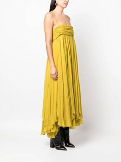 Style 1-203741780-649 Khaite Yellow Size 2 Free Shipping Tall Height Silk Straight Dress on Queenly