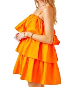 Style 1-2044263552-2901 day + moon Orange Size 8 Mini Square Neck Cocktail Dress on Queenly
