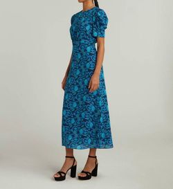 Style 1-2122790699-2168 SALONI Blue Size 8 Free Shipping Polyester Silk Cocktail Dress on Queenly