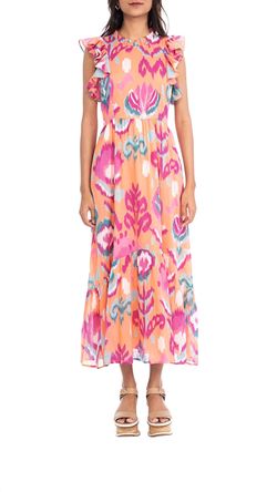 Style 1-214731446-2791 BANJANAN Pink Size 12 Pockets Floral Cocktail Dress on Queenly