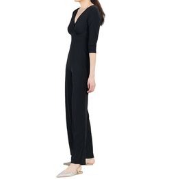 Style 1-2280276202-3775 CLARA SUNWOO Black Size 16 Spandex Free Shipping Floor Length Polyester Jumpsuit Dress on Queenly