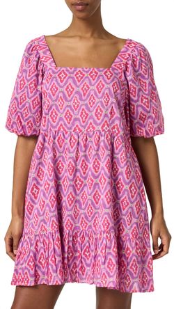 Style 1-2327225039-3775 BANJANAN Pink Size 16 Mini Print Tall Height Cocktail Dress on Queenly