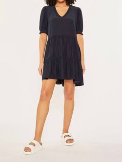 Style 1-2376174123-3236 cinq a sept Blue Size 4 Navy Tall Height A-line V Neck Cocktail Dress on Queenly