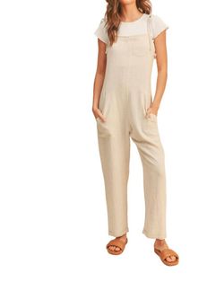 Style 1-2576664742-2901 MIOU MUSE Nude Size 8 Tall Height Pockets Jumpsuit Dress on Queenly