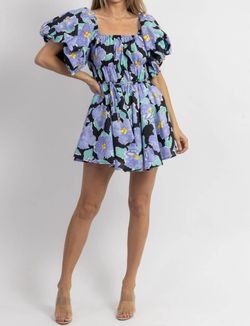 Style 1-2663816983-3236 &merci Purple Size 4 Mini Print Cocktail Dress on Queenly