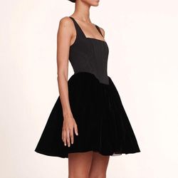 Style 1-268597634-649 STAUD Black Size 2 Tulle Corset Mini Cocktail Dress on Queenly