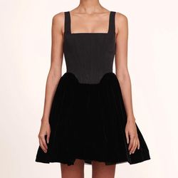 Style 1-268597634-649 STAUD Black Size 2 Mini Polyester Corset Cocktail Dress on Queenly