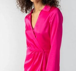 Style 1-2826637234-1498 Sanctuary Pink Size 4 Tall Height V Neck Polyester Satin Cocktail Dress on Queenly