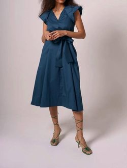 Style 1-2896783096-2901 MONICA NERA Blue Size 8 Tall Height Belt Cocktail Dress on Queenly