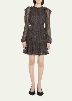Style 1-3025884244-1498 Ulla Johnson Black Size 4 Mini Sleeves Cocktail Dress on Queenly