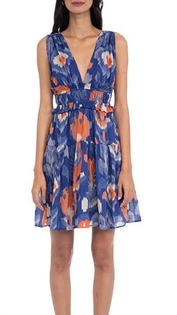 Style 1-3029464479-3471 BANJANAN Blue Size 4 Mini Summer Pockets Cocktail Dress on Queenly
