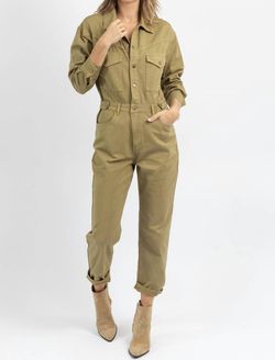 Style 1-3122477812-2696 MIOU MUSE Green Size 12 High Neck Plus Size Olive Jumpsuit Dress on Queenly