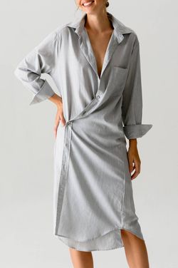 Style 1-3301537442-3107 WEARCISCO Gray Size 8 Long Sleeve Free Shipping Straight Dress on Queenly