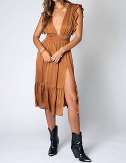 Style 1-358080644-3011 Stillwater Brown Size 8 Backless Plunge Cocktail Dress on Queenly