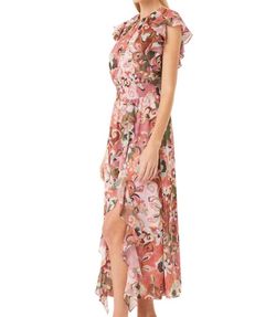 Style 1-3625555972-2696 Misa Los Angeles Pink Size 12 Side Slit Free Shipping High Neck Cocktail Dress on Queenly