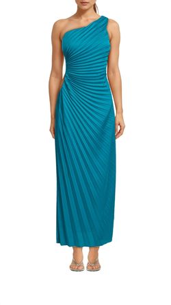 Style 1-3689700620-2791 DELFI COLLECTIVE Green Size 12 One Shoulder Polyester Plus Size Straight Dress on Queenly