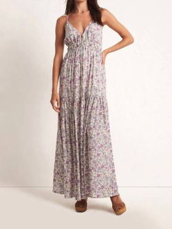 Style 1-3703162334-3855 Z Supply Purple Size 0 Free Shipping Military Floor Length Floral Print Straight Dress on Queenly