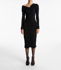 Style 1-3920407647-2901 A.L.C. Black Size 8 Sleeves Free Shipping Jersey Cocktail Dress on Queenly