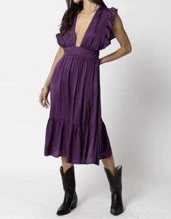 Style 1-3984669235-3471 Stillwater Purple Size 4 Plunge Black Tie Tall Height Cocktail Dress on Queenly