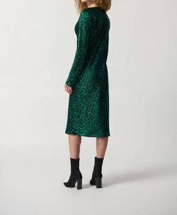 Style 1-3989166236-1901 Joseph Ribkoff Green Size 6 Long Sleeve Pockets Tall Height Cocktail Dress on Queenly