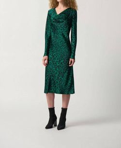 Style 1-3989166236-1901 Joseph Ribkoff Green Size 6 Long Sleeve Straight Sleeves Pockets Cocktail Dress on Queenly